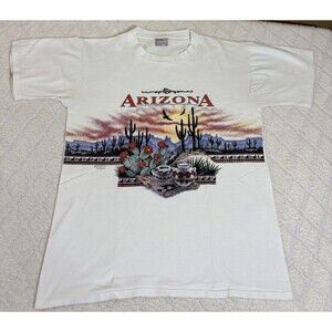 Vintage 90s Arizona Desert Landscape USA Single Stitch Tee Size Medium